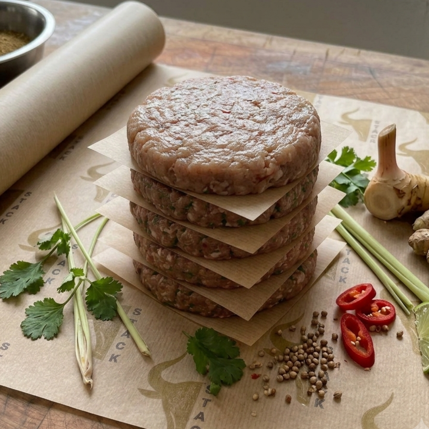 6 x 6oz Thai Chicken Burgers