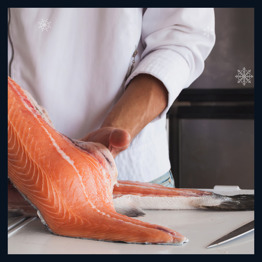 Salmon side (pin boned) with skin on